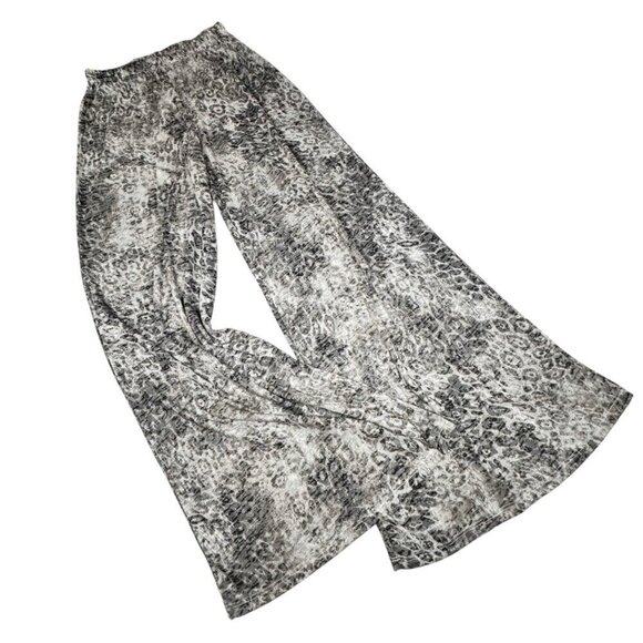 New Go Couture Leopard Print Wide Leg Palazzo Pants Sz.S Gray Animal Print Y2K - Picture 11 of 11